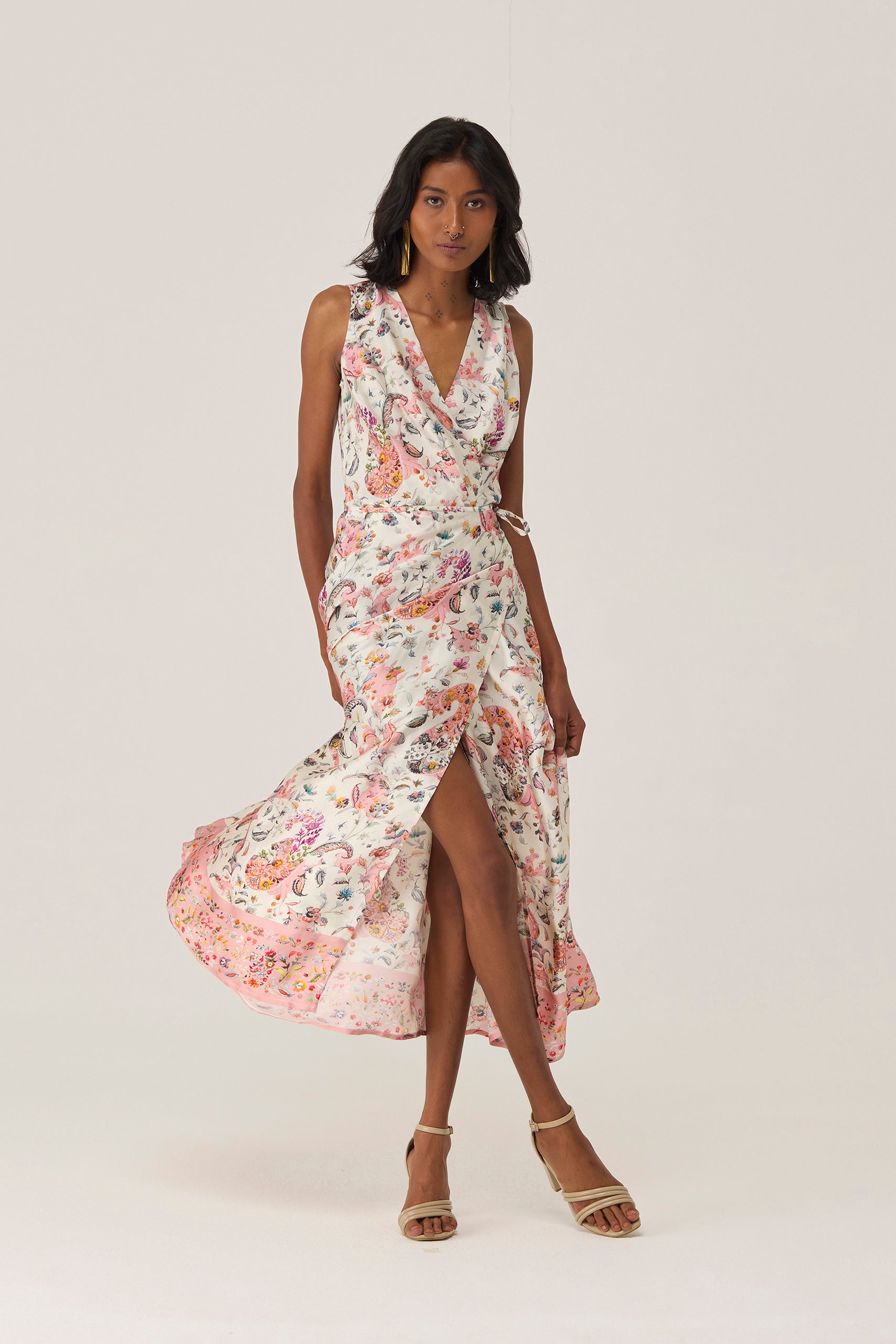 Pink Paisley Parisian Wrap Dress