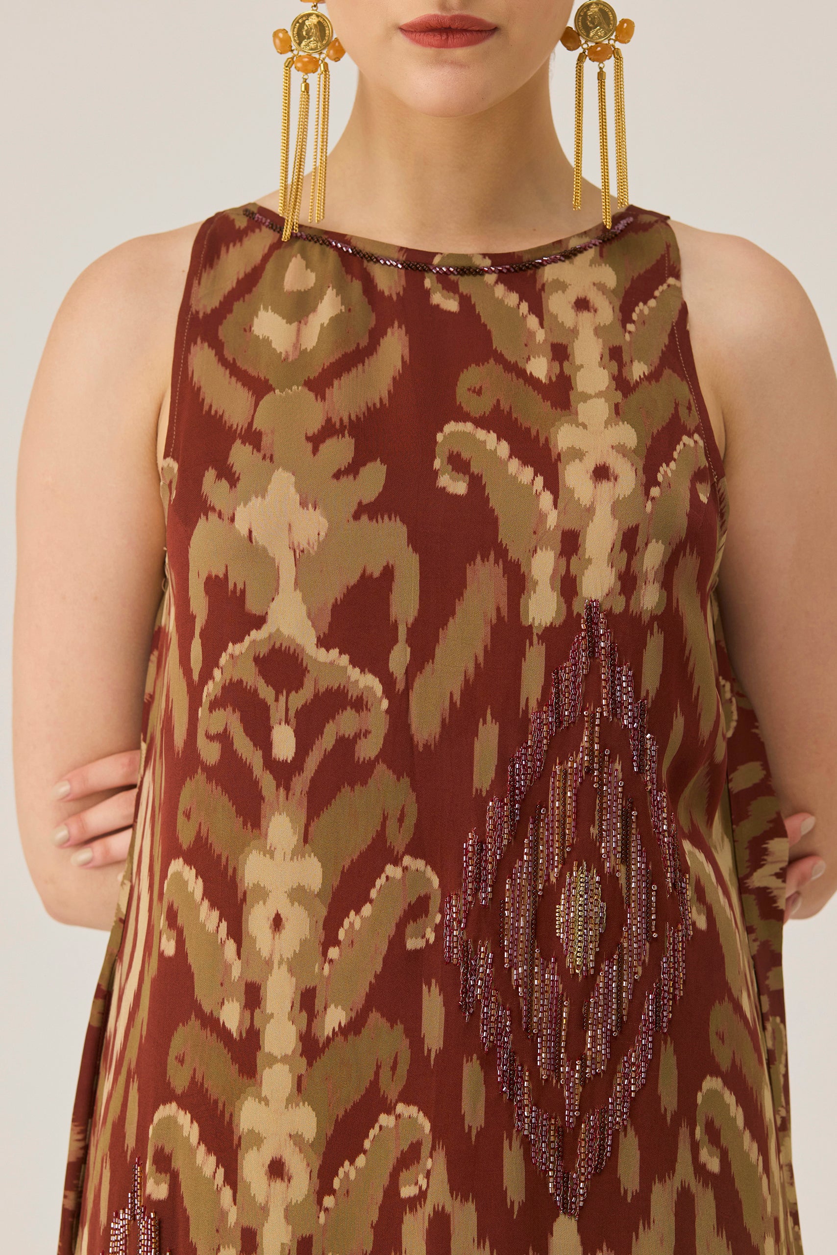 Ikat Reverie Beaded Dress