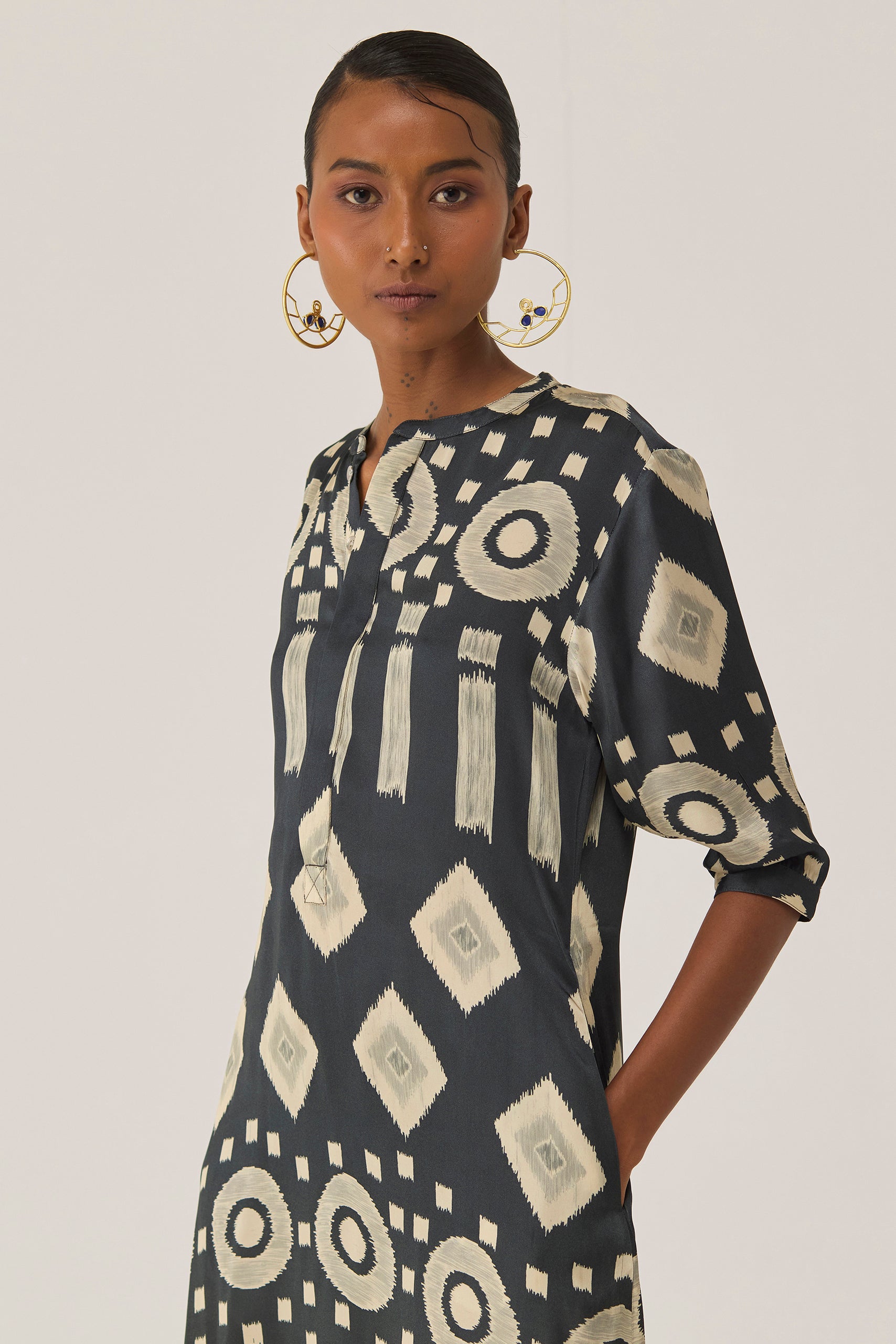 Eclipse Ikat Shirt Dress