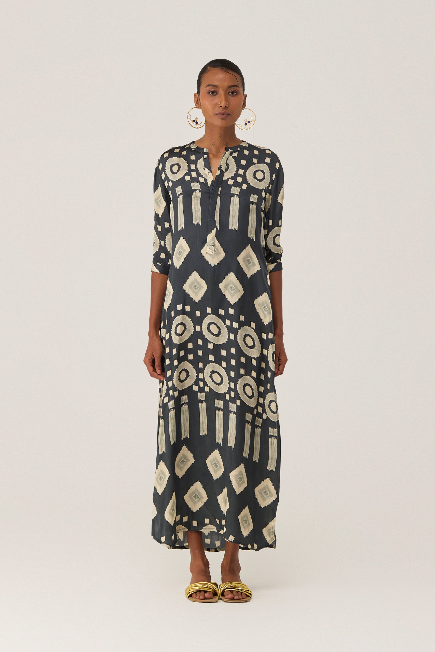 Eclipse Ikat Shirt Dress