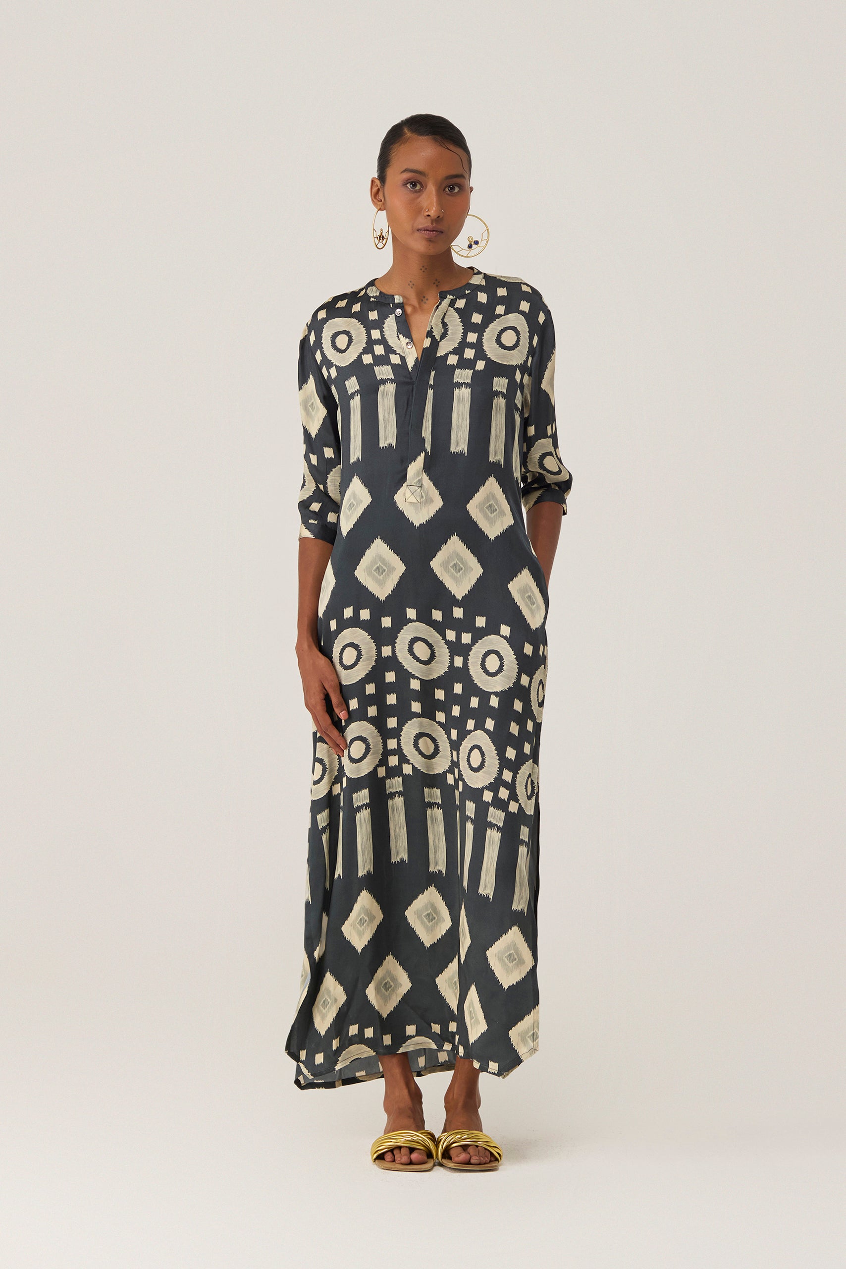 Eclipse Ikat Shirt Dress
