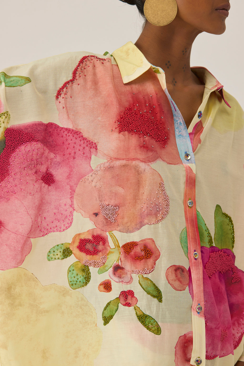 Californian Poppies Embroidered Shirt