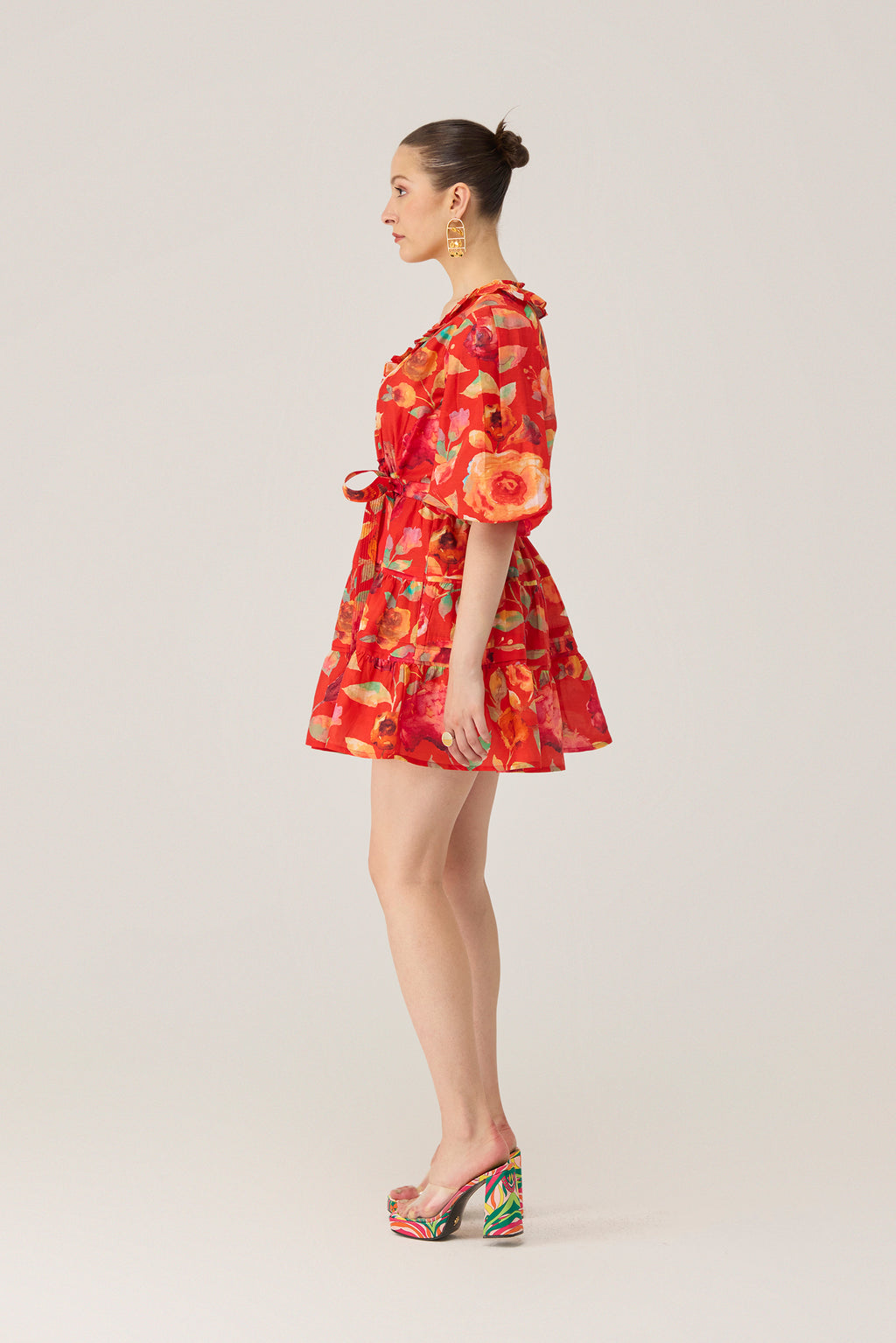 Sinopia Color Dress Watercolour Bloom Mini Wrap Dress – World of Sisa