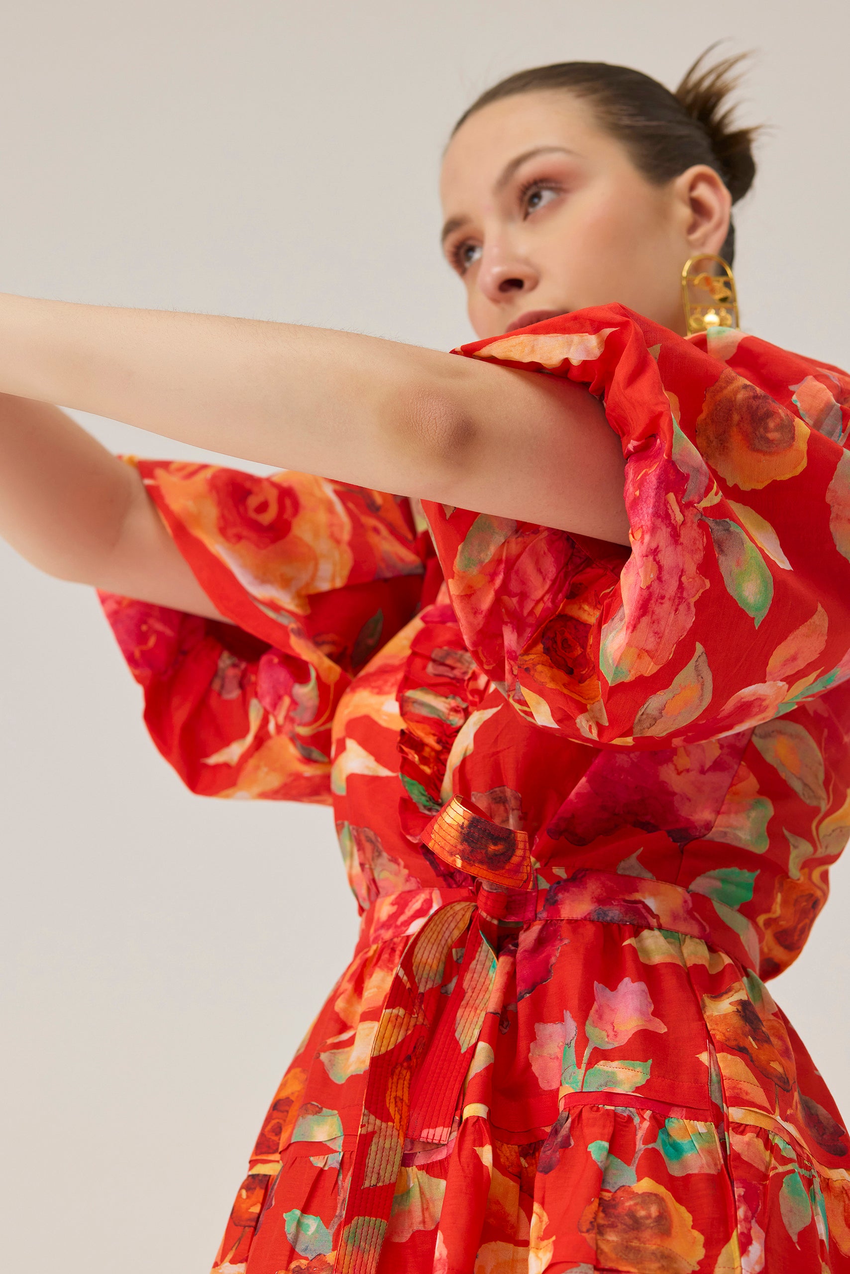 Watercolour Bloom Mini Wrap Dress