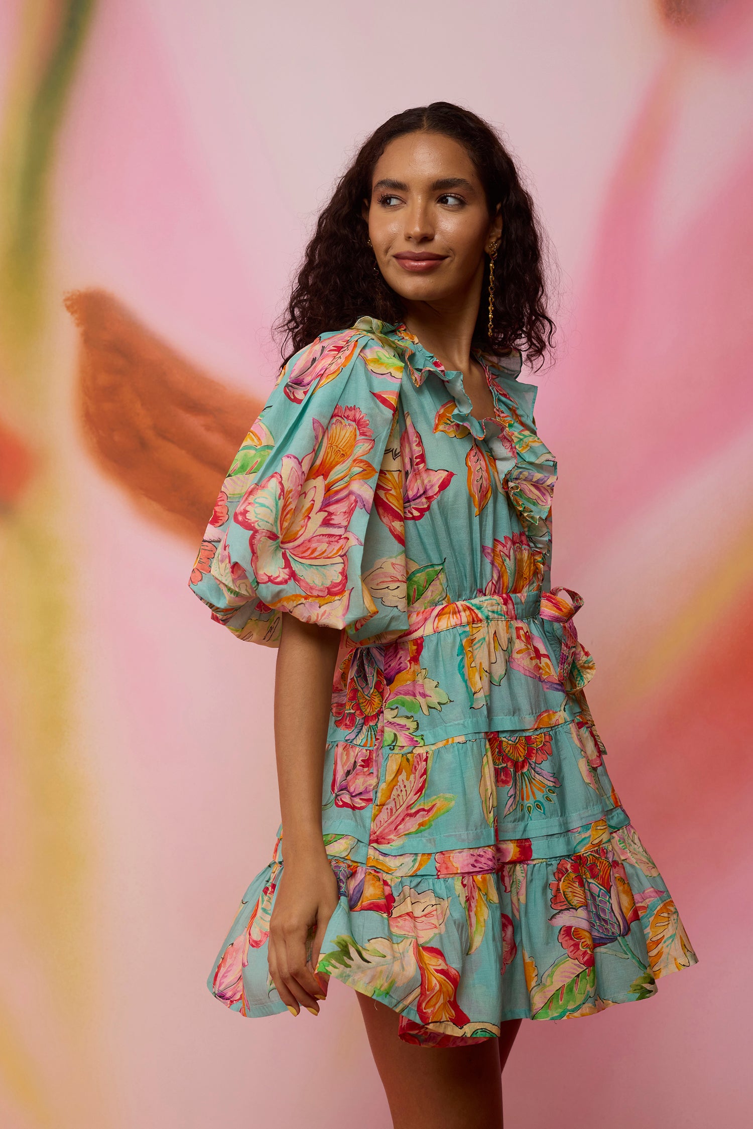 Floral Sky Wrap Dress