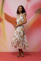 Botanical Bliss Tiered Midi Dress