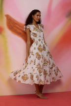 Botanical Bliss Tiered Midi Dress