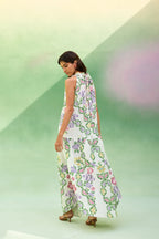 Ivory Floral Ikat Maxi Dress