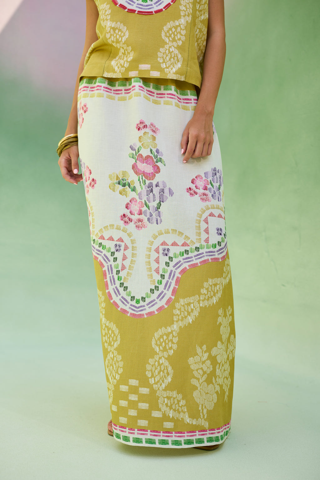 Ochre Floral Ikat Co-ord Set