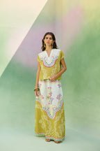 Ochre Floral Ikat Co-ord Set