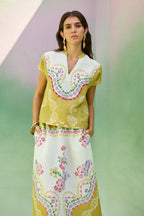 Ochre Floral Ikat Co-ord Set