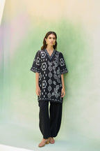 Black Floral Ikat Co-ord Set