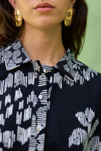 Oversized Floral Ikat Shirt