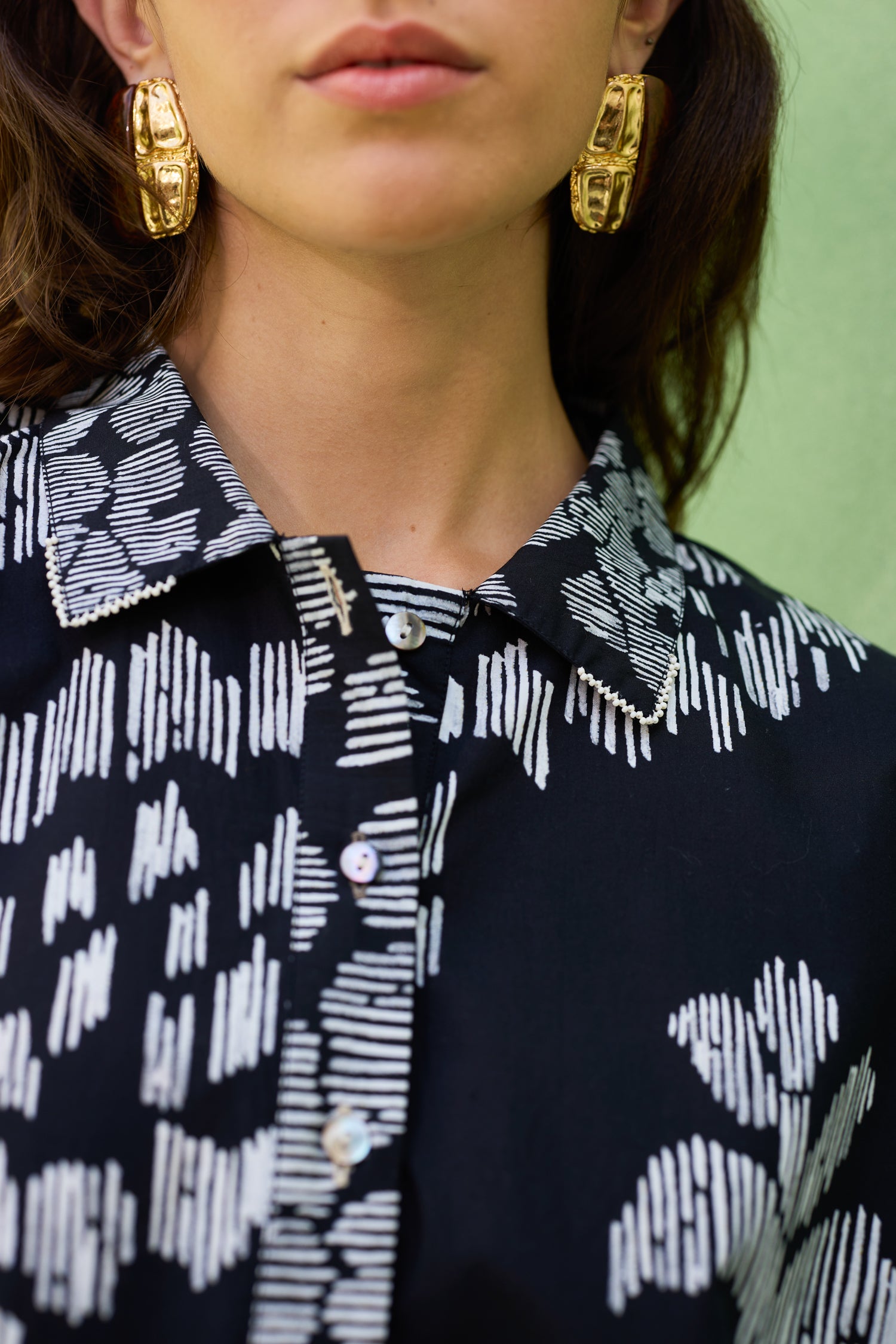 Oversized Floral Ikat Shirt