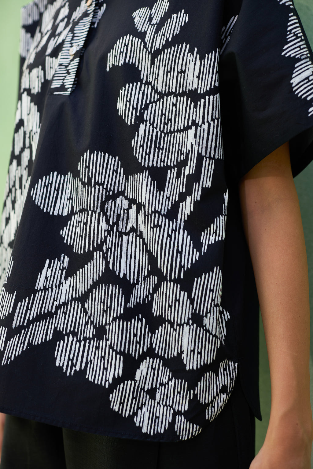 Oversized Floral Ikat Shirt