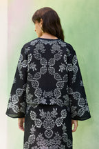 Black Floral Ikat Top and Skirt Set