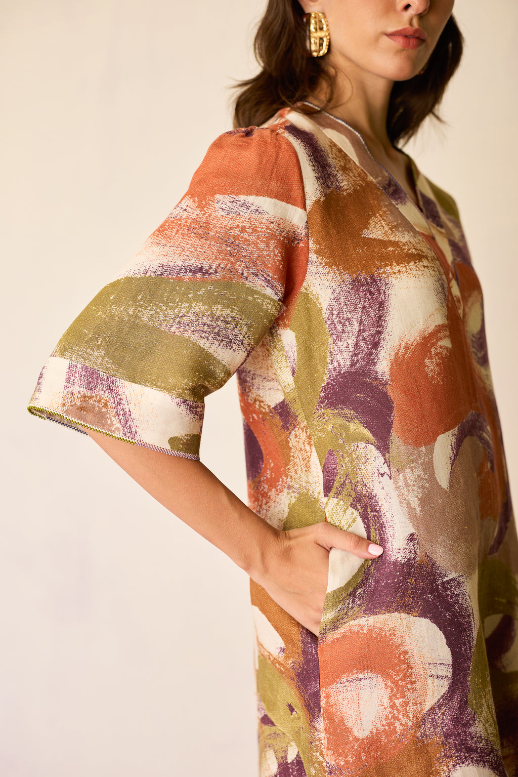 Brushstroke Mini Shift Dress