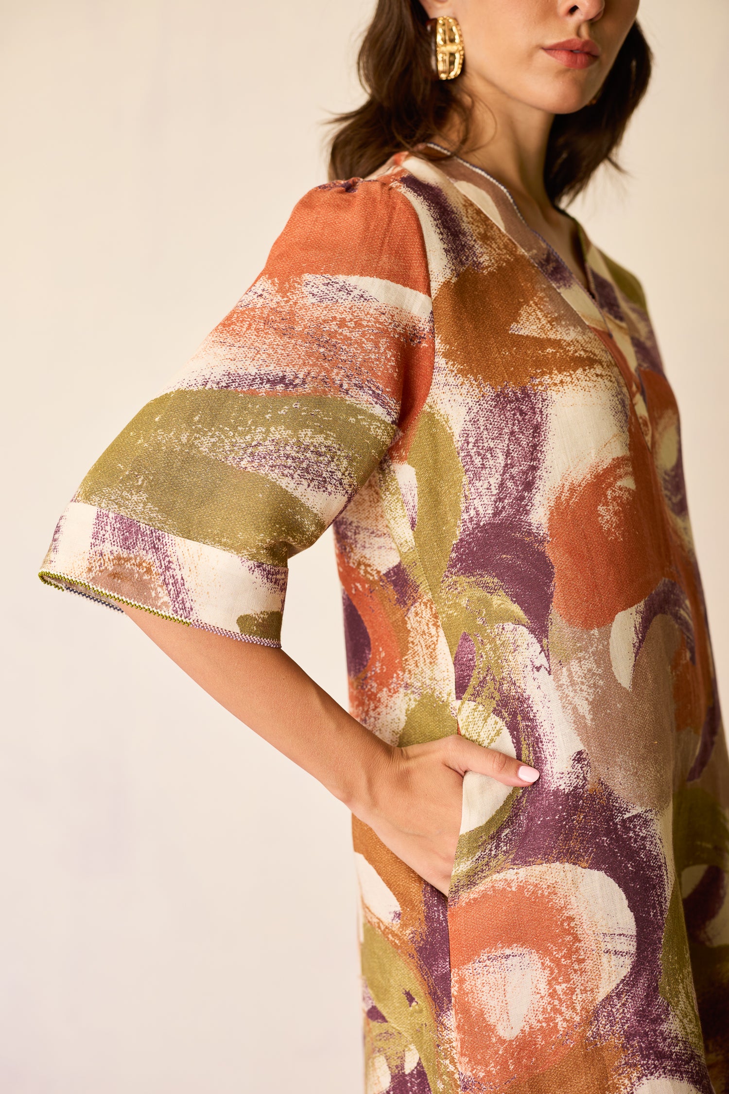 Brushstroke Mini Shift Dress