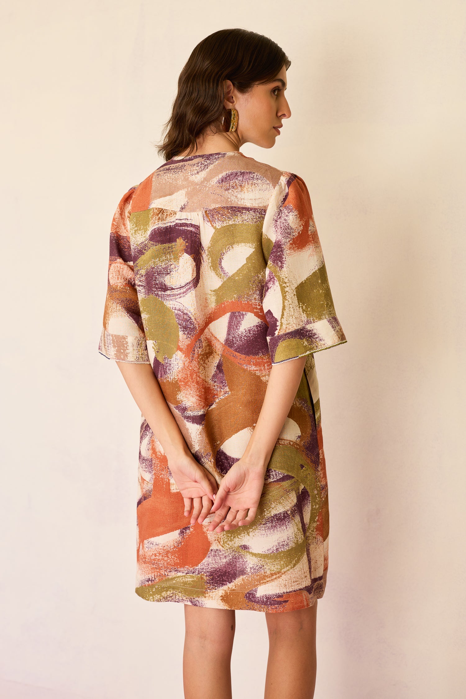 Brushstroke Mini Shift Dress