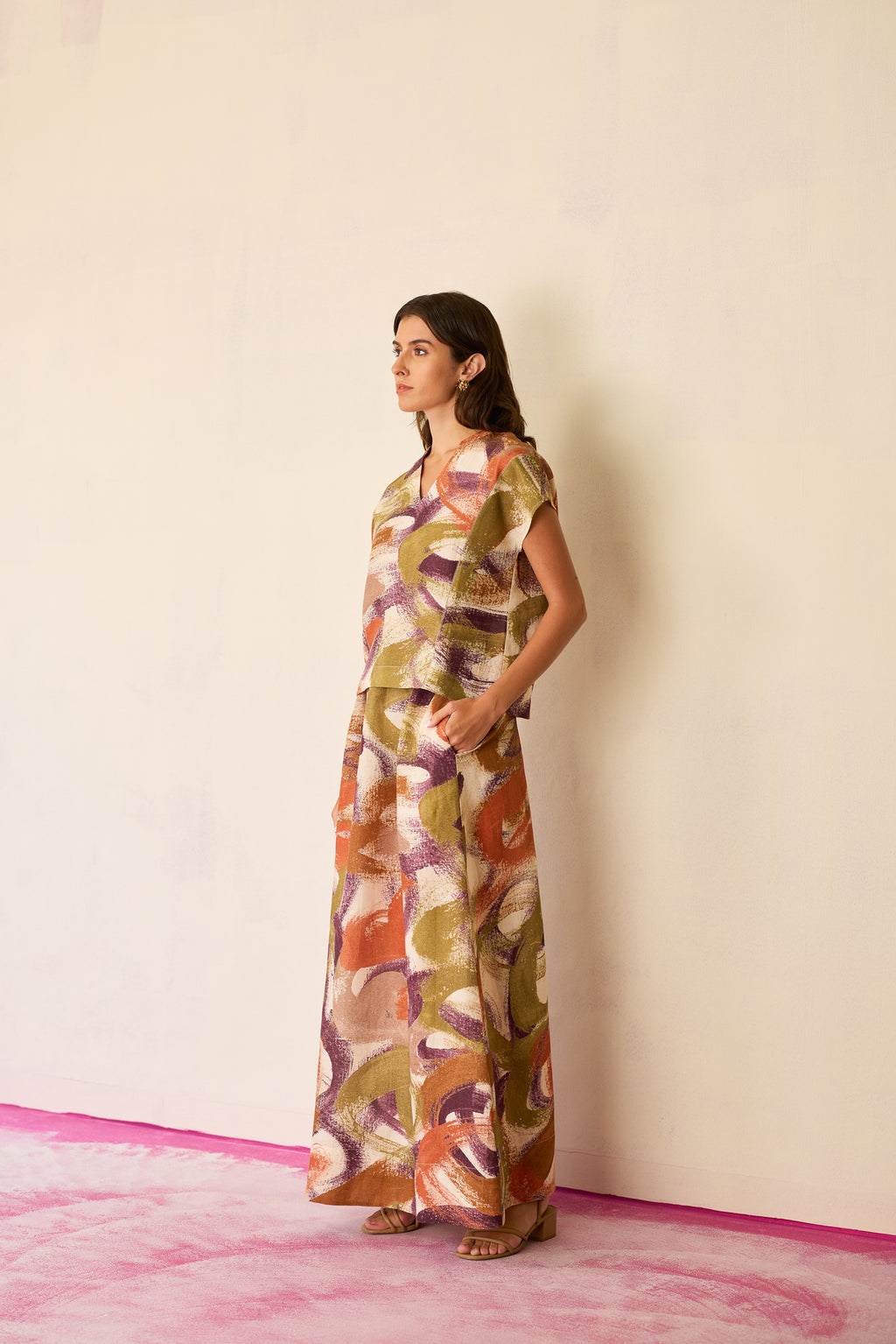 Geometric Brushstroke Co-ord Set