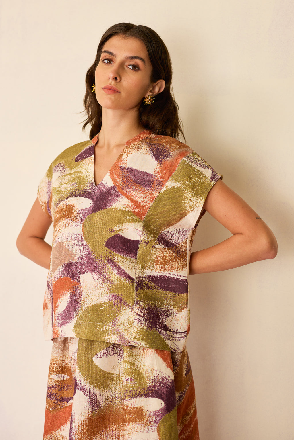 Geometric Brushstroke Co-ord Set
