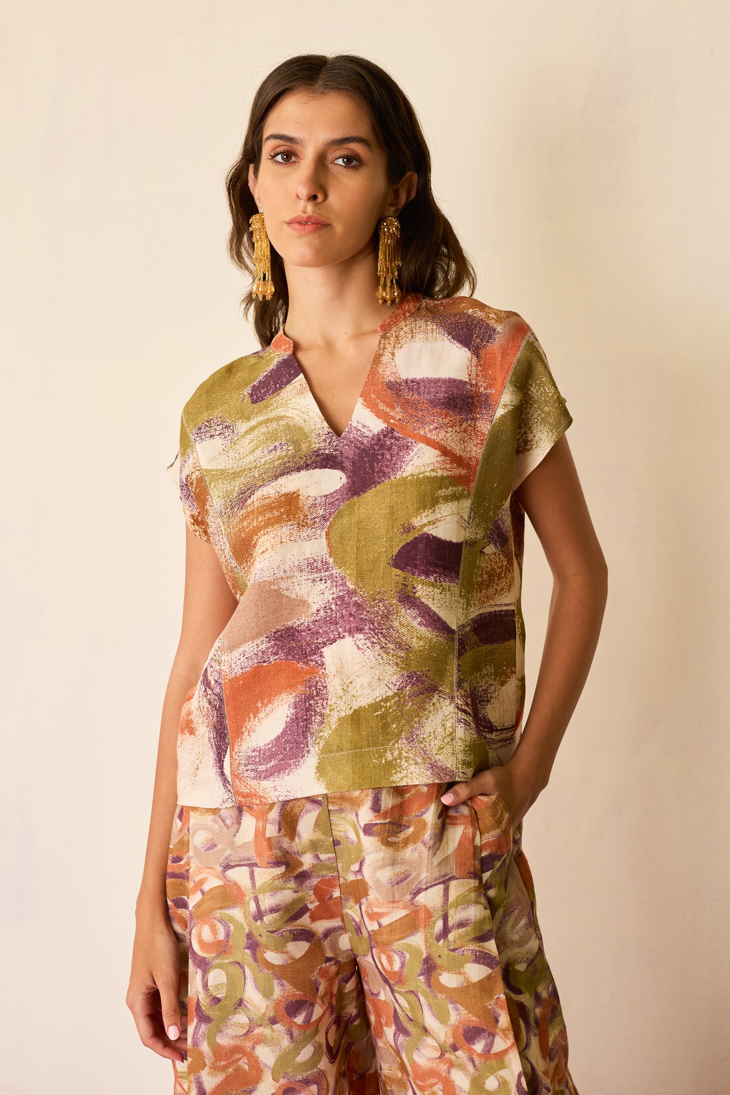 Brushstroke Linen Co-ord Set