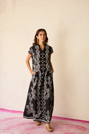 Black Geometric Ikat Co-ord Set