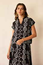 Black Geometric Ikat Co-ord Set