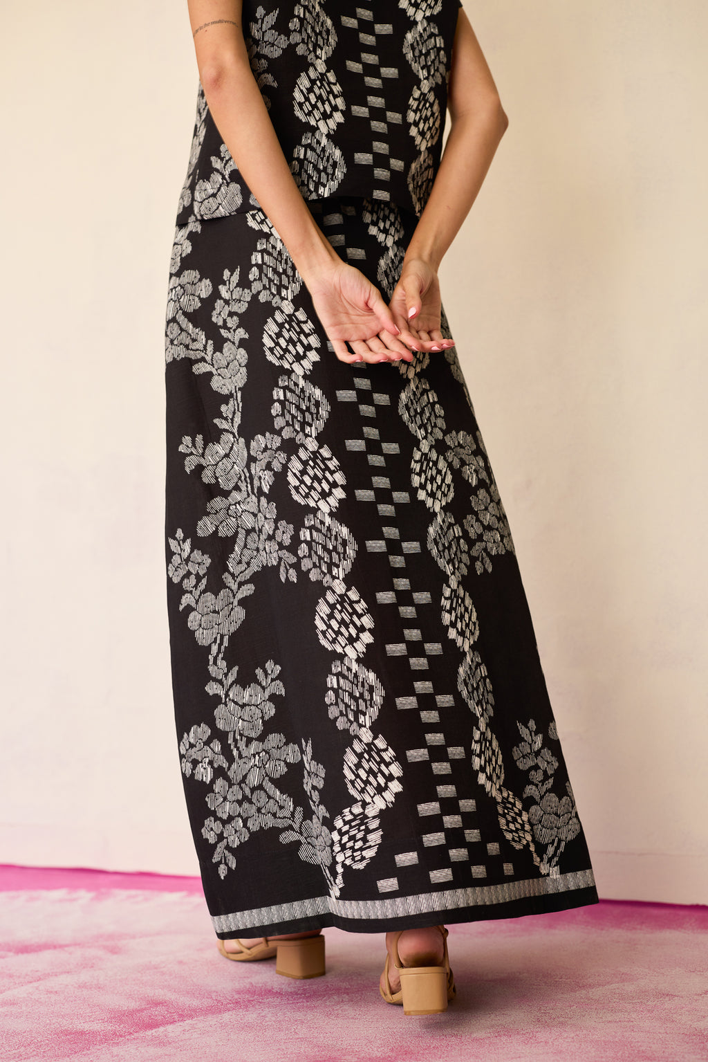 Black Geometric Ikat Co-ord Set