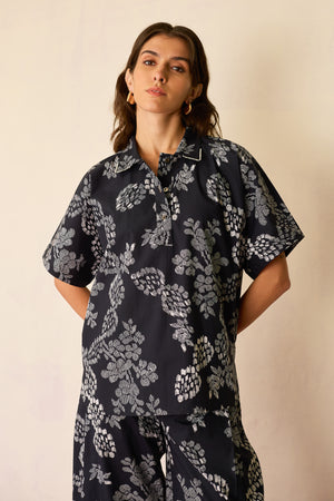 Oversized Ikat All-Over Print Shirt