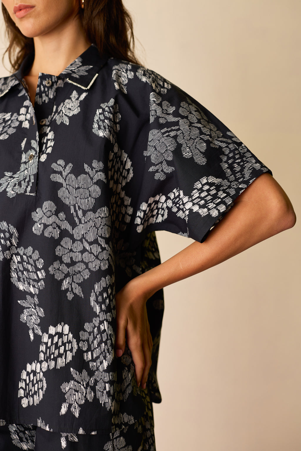 Black Floral Ikat Classic Co-ord Set