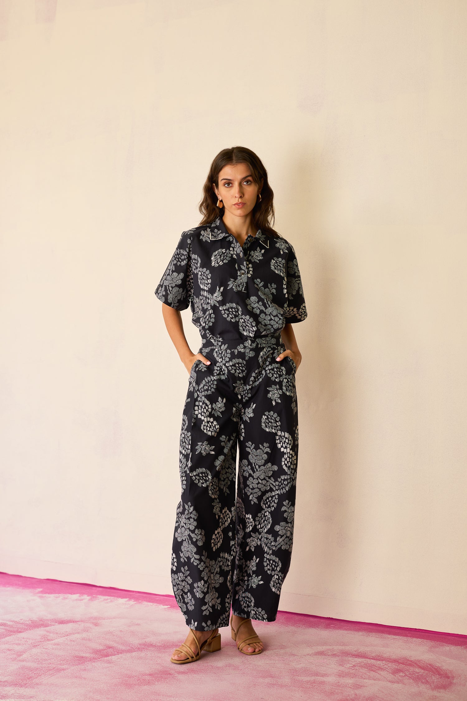 Oversized Ikat All-Over Print Shirt