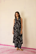 All-over Black Floral Ikat Co-ord Set
