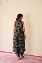 All-over Black Floral Ikat Co-ord Set