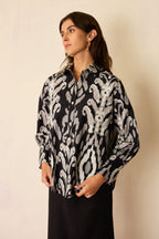 Greyscale Oversized Ikat Shirt