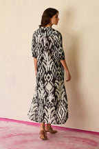 Greyscale Ikat Shirt Dress