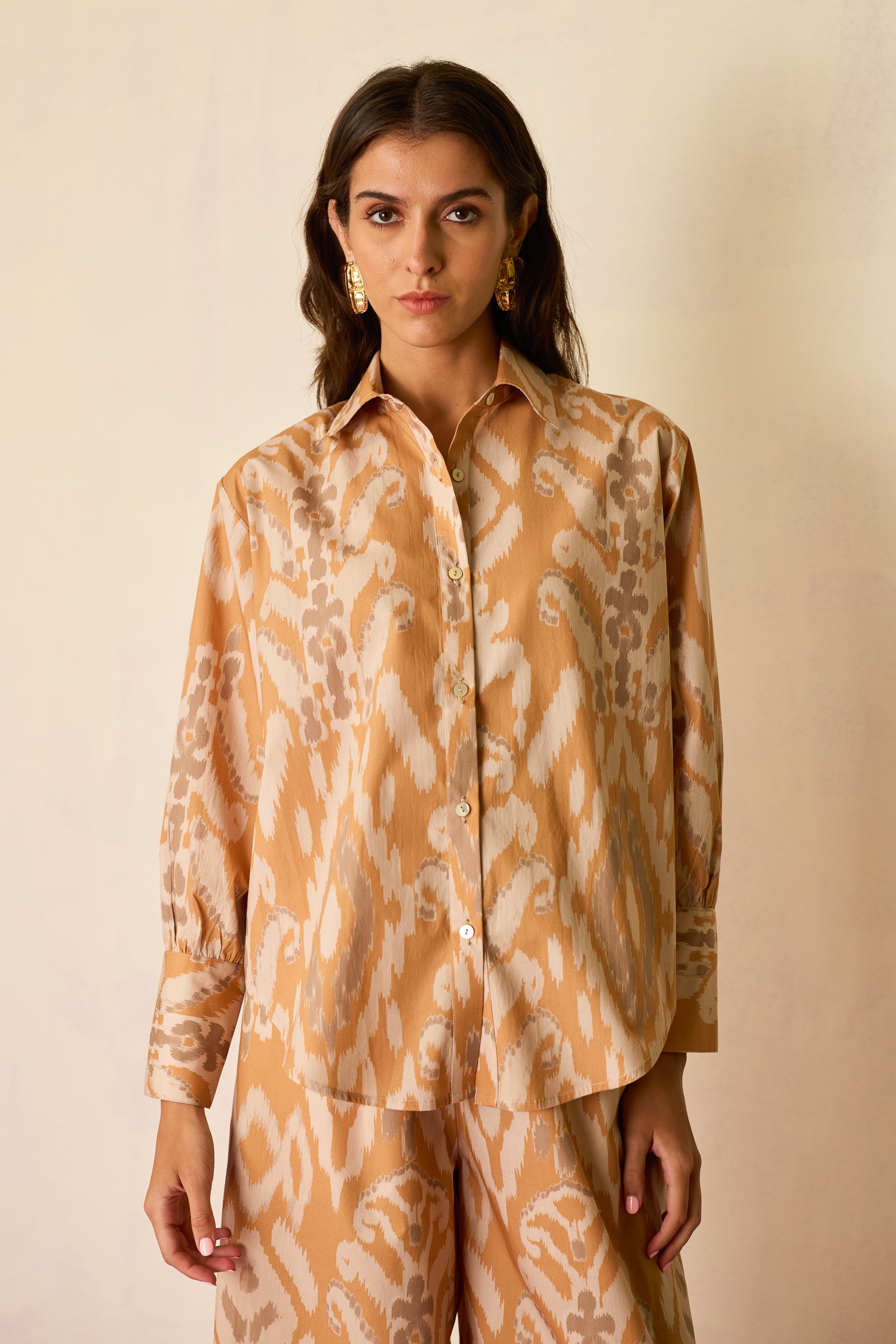 Sand Oversized Ikat Co-ord Set