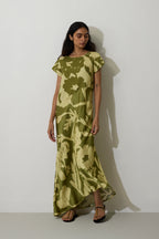 Marigold Two-Tone Dress - Olive