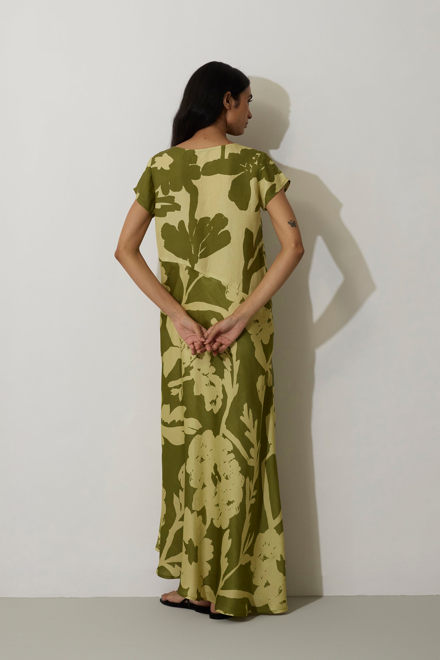 Marigold Two-Tone Dress - Olive