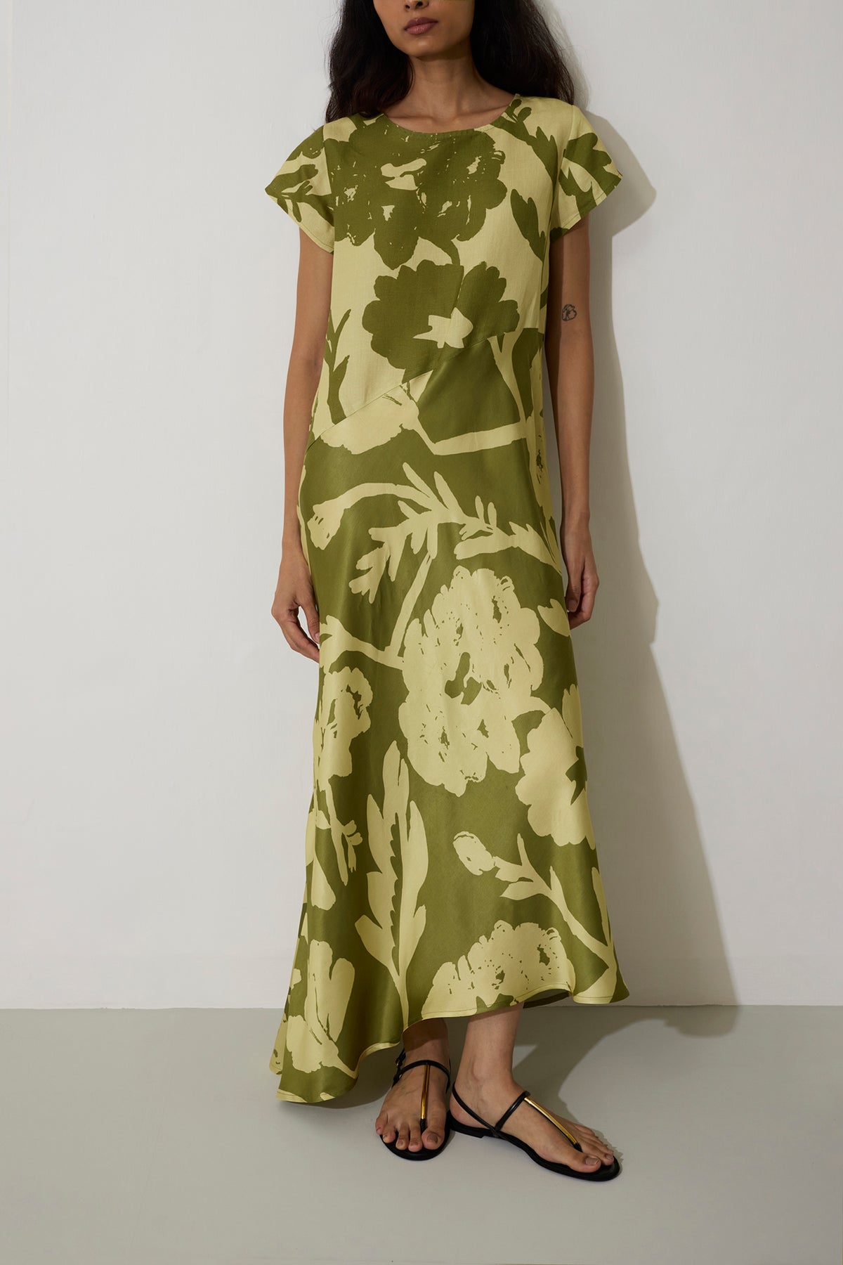 Marigold Two-Tone Dress - Olive