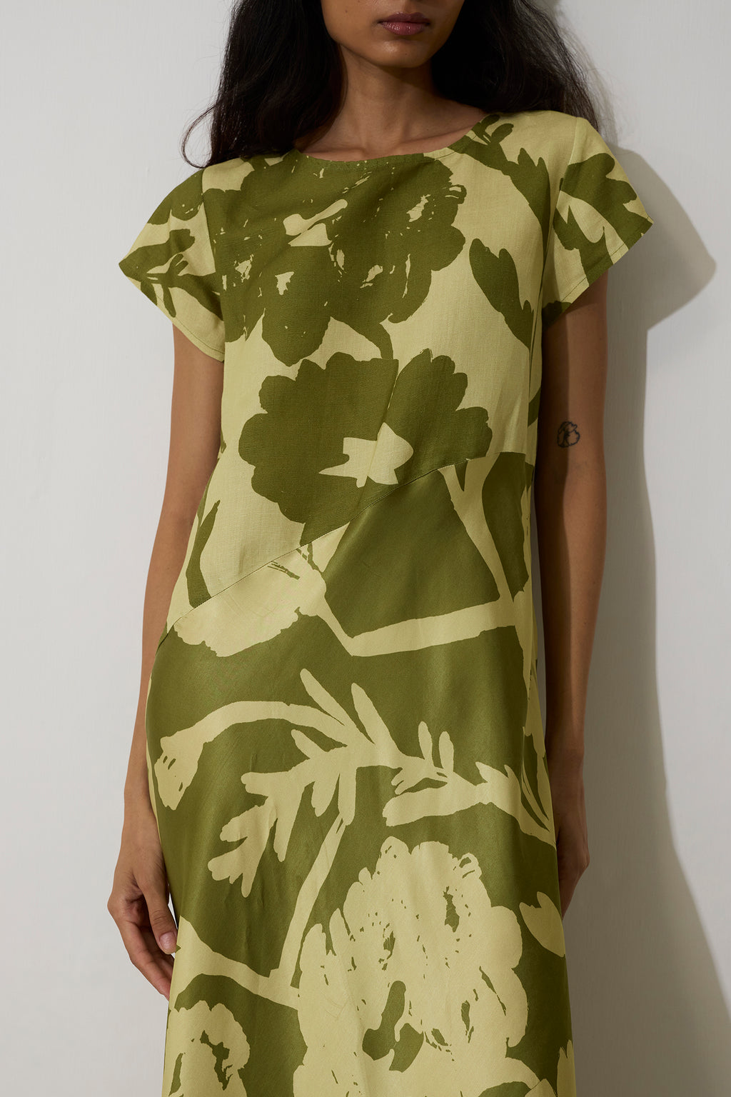 Marigold Two-Tone Dress - Olive