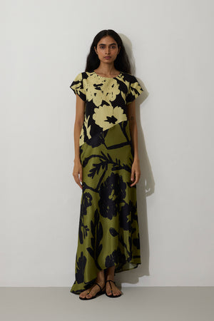 Marigold Two-Tone Dress - Charcoal