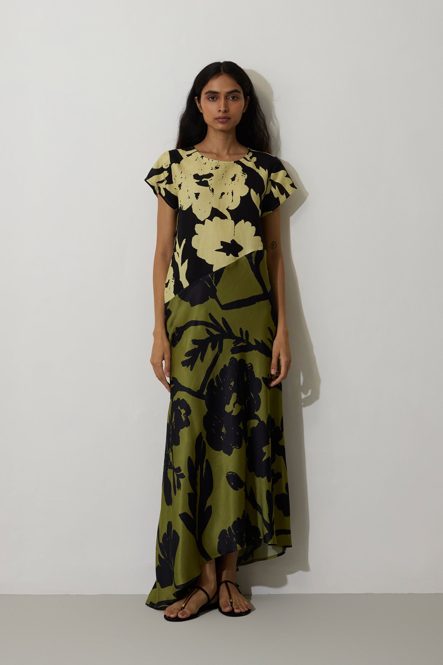 Marigold Two-Tone Dress - Charcoal