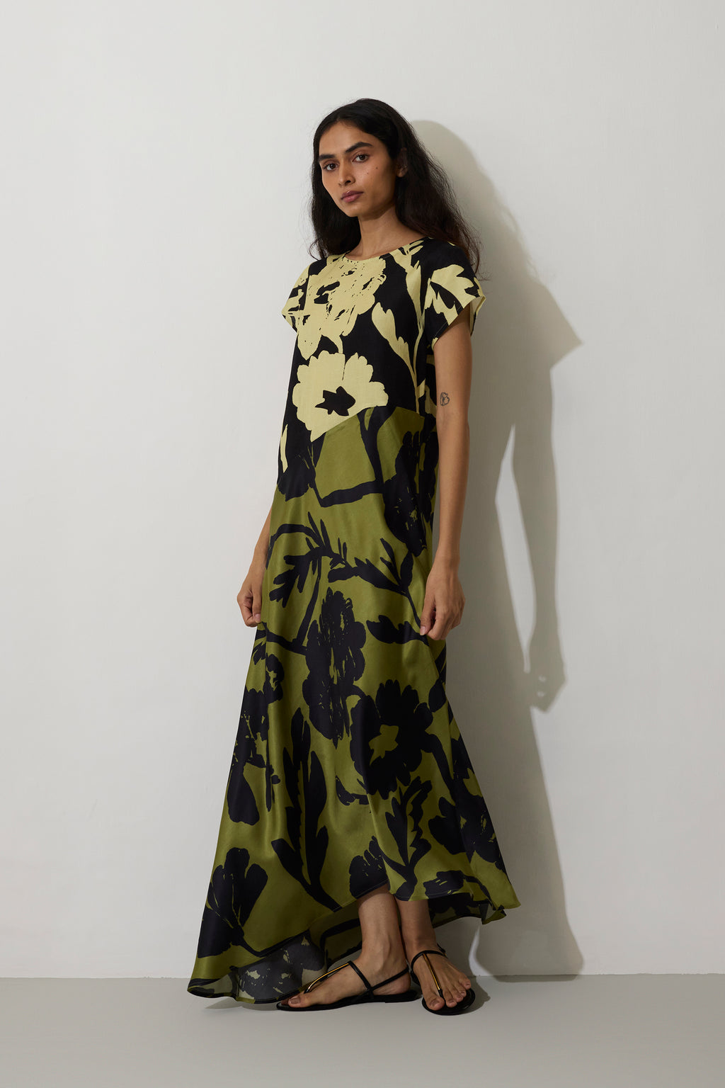 Marigold Two-Tone Dress - Charcoal