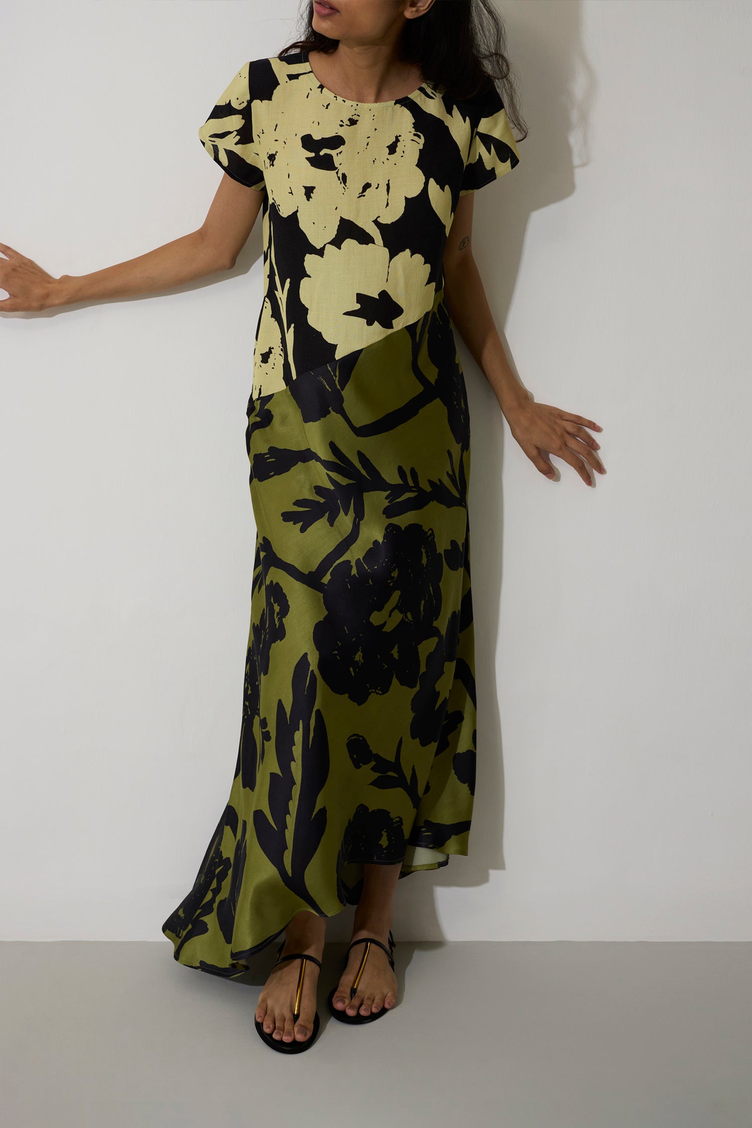 Marigold Two-Tone Dress - Charcoal
