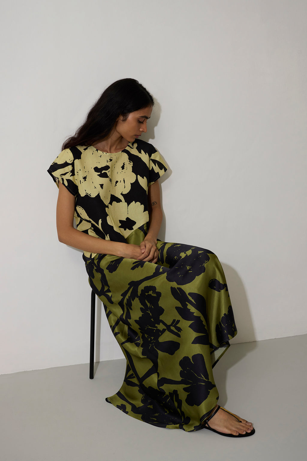 Marigold Two-Tone Dress - Charcoal