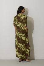 Stripe Marigold Dress - Olive