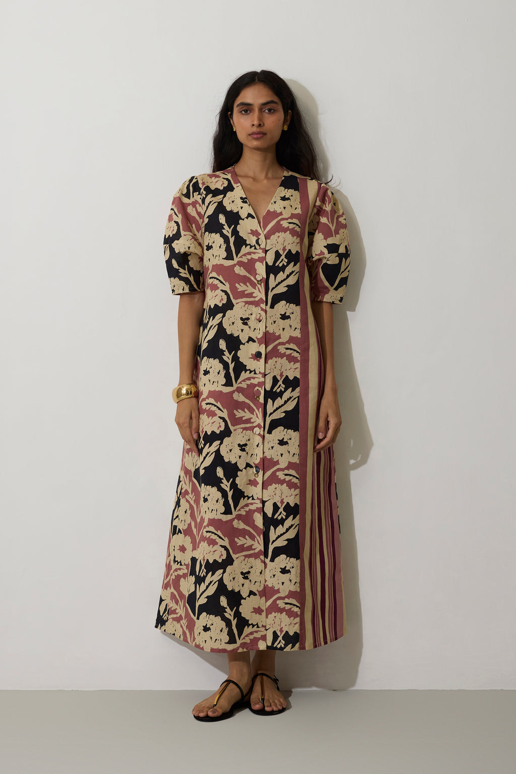 Stripe Marigold Dress - Pink