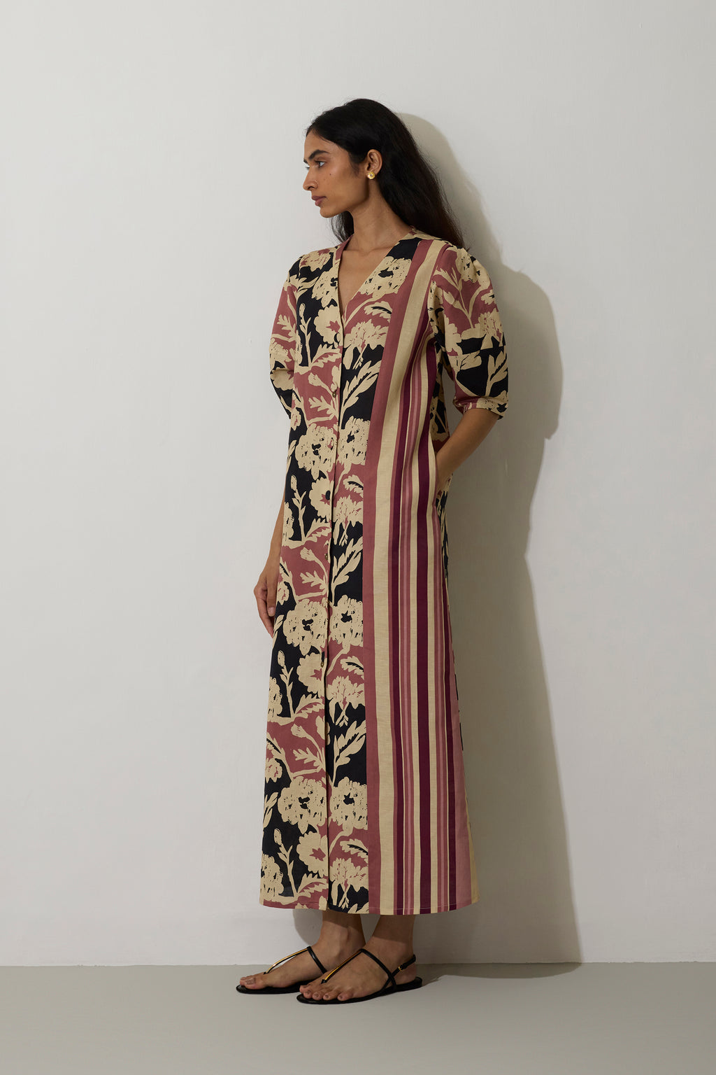 Stripe Marigold Dress - Pink