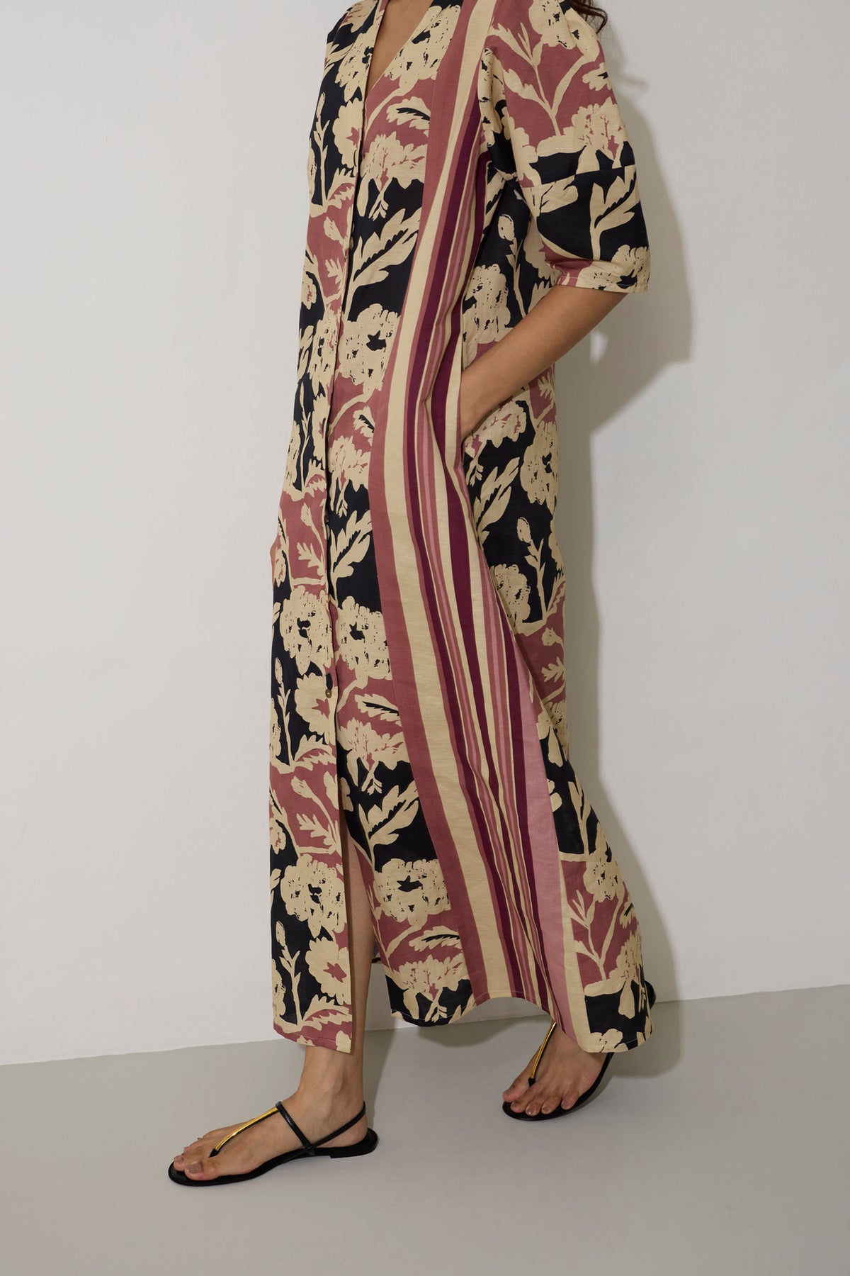 Stripe Marigold Dress - Pink